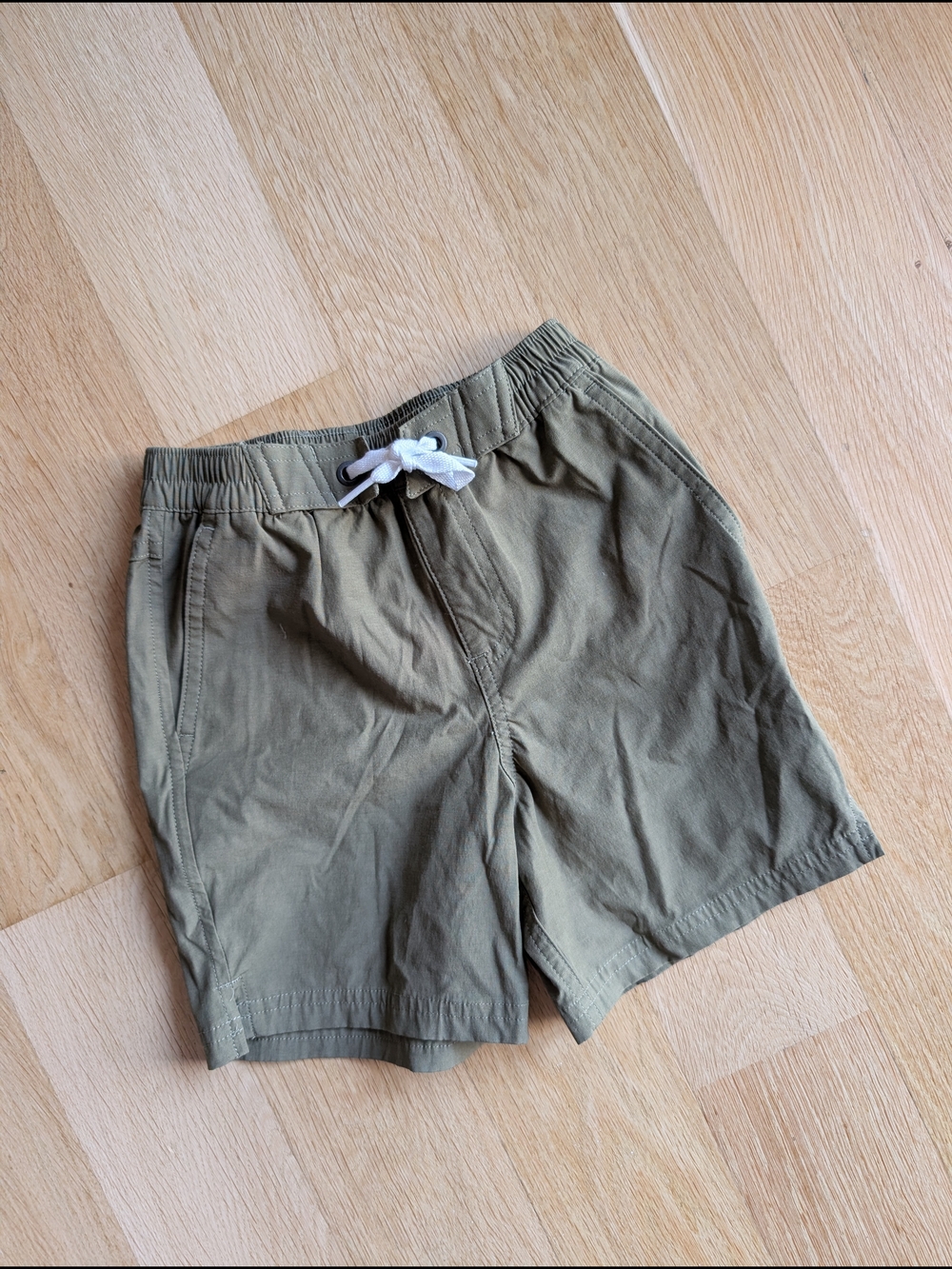 Hanna Andersson Olive Green Drawstring Cotton Shorts